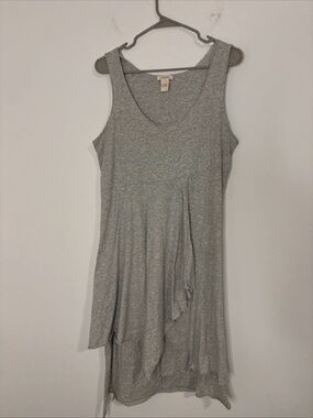 Sundance Gray Asymmetrical Layered Knit Sundress Handkerchief Hem Sz L Boho